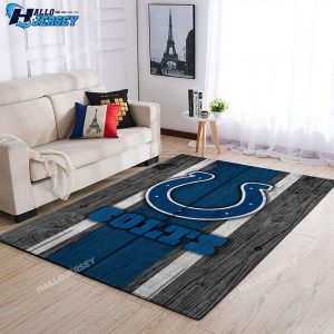 Indianapolis Colts Team Logo Wooden Style Rectangle Rug