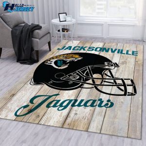 Jacksonville Jaguars Wood Football Team Area Rug