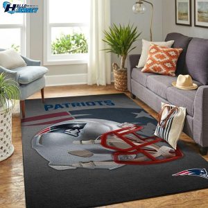 New England Patriots Team Logo Helmet Custom Area Floor Rug