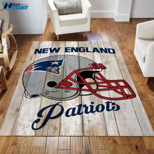 New England Patriots Wood Living Room Christmas Gift US Decor Rug