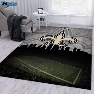 New Orleans Saints Football Team Bedroom Floor Decor Area Rug