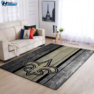 New Orleans Saints Team Logo Wooden Style Area Rug