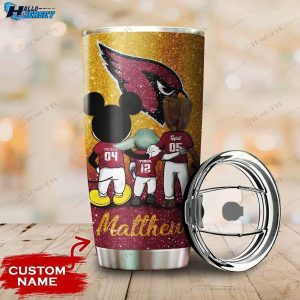 Personalized Arizona Cardinals Grogu Mickey Groot Custom Stainless Steel Tumbler