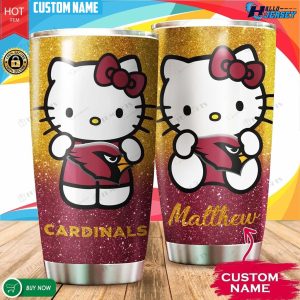 Personalized Hello Kitty Hug Arizona Cardinals Custom Stainless Steel Tumbler