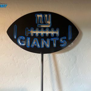 Rustic New York Giants Garden Stake Ideal for Fans and Outdoor Decor