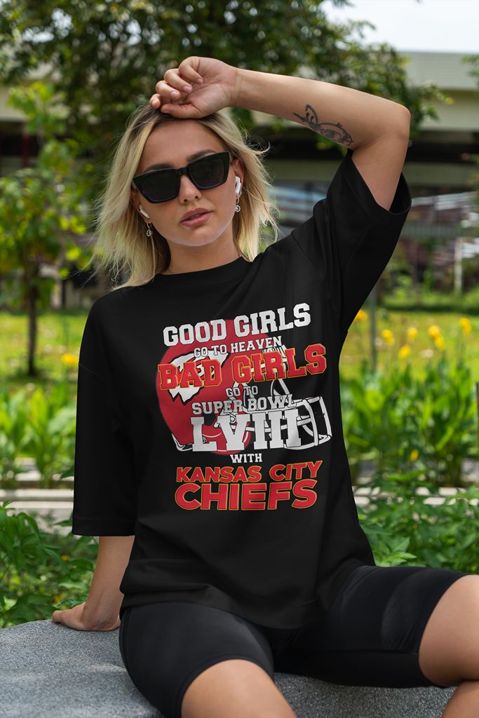 Bad Girls Go To Super Bowl LVIII With Kansas City Chiefs Shirt