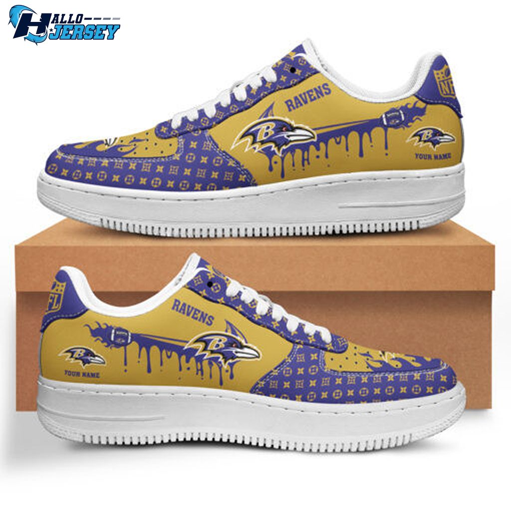Baltimore Ravens Air Force 1 Footwear Shoes, Baltimore Ravens Gifts for Him