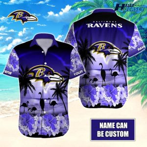 Baltimore Ravens Custom Name Football Team Hawaiian Shirt