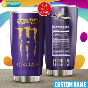 Baltimore Ravens Custom Drinkware Stainless Steel Tumbler