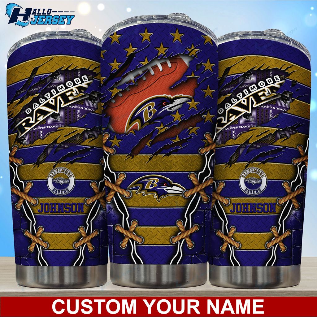 Baltimore Ravens Drinkware Custom Nfl Gear Tumbler, Baltimore Ravens Gifts for Him