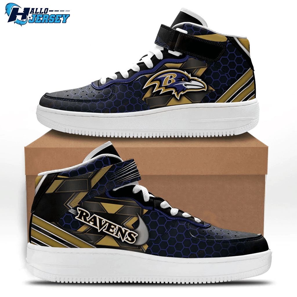 Baltimore Ravens High Air Force 1 Sneakers