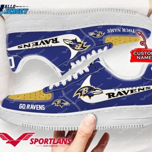 Baltimore Ravens NFL Personalized Air Force 1 Shoes 1