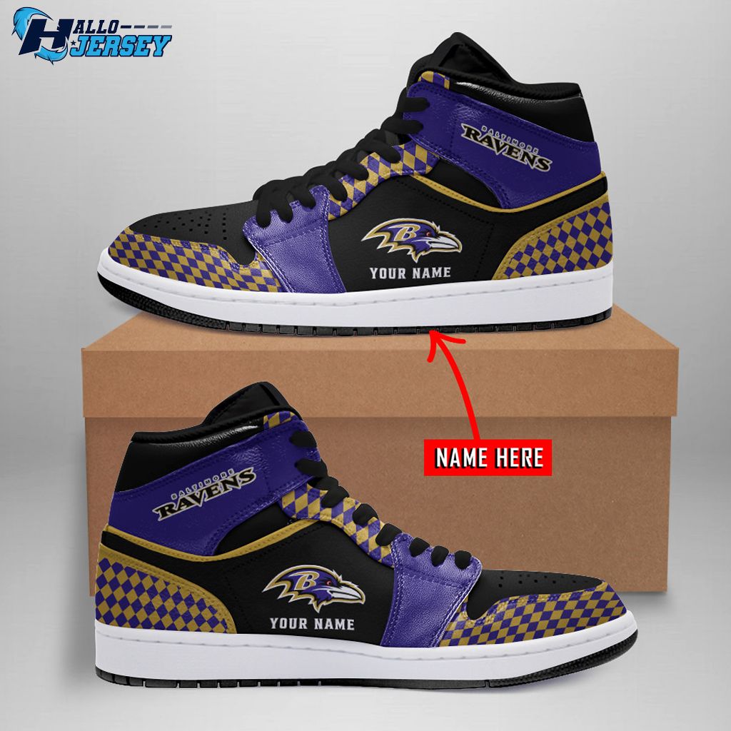Baltimore Ravens Personalized Air Jordan 1 Shoes
