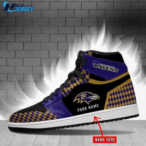 Baltimore Ravens Personalized Air Jordan 1 Shoes 2