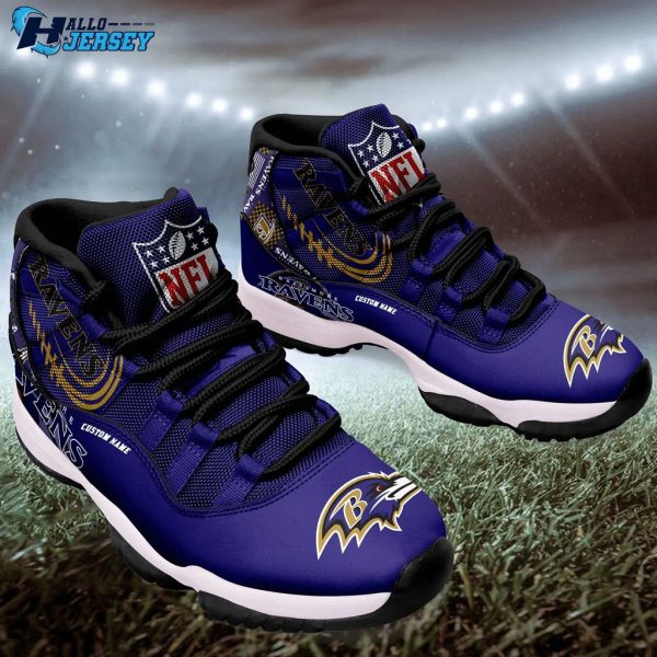 Baltimore Ravens Personalized Air Jordan 11 Sneakers