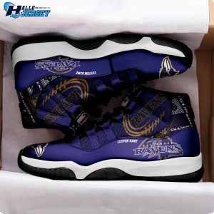 Baltimore Ravens Personalized Air Jordan 11 Sneakers 3