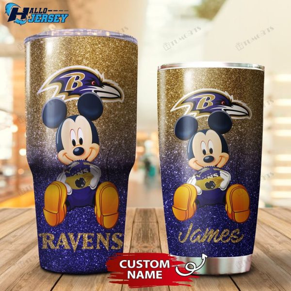 Baltimore Ravens Personalized Mickey Custom Tumbler