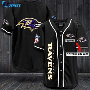 Baltimore Ravens Team Personalized Name Baseball Jersey Shirt