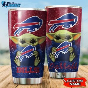 Buffalo Bills Personalized Stainless Steel Baby Yoda Hug Tumbler