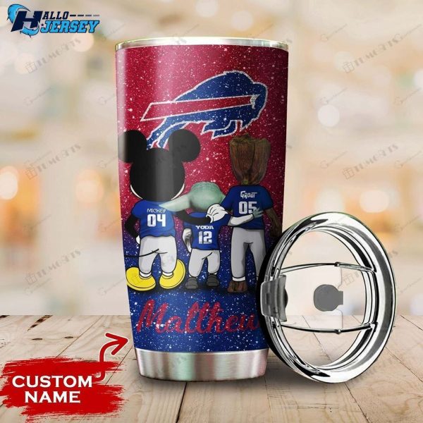 Buffalo Bills Grogu Mickey Groot Custom Stainless Steel Tumbler