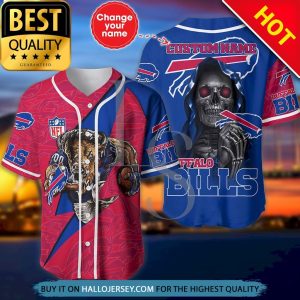 Buffalo Bills The Reaper Custom Name Baseball Jersey