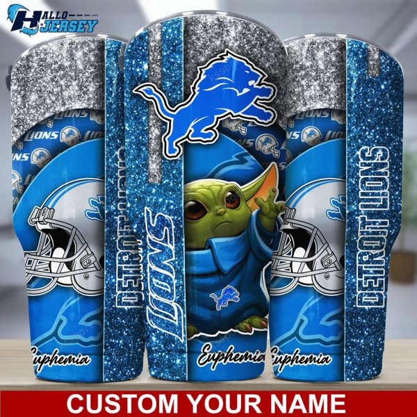 Detroit Lions Baby Yoda Custom Drinkware Gift For Fans Nfl Tumbler