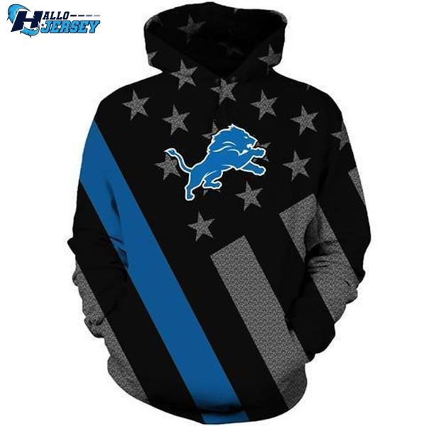 Detroit Lions Champ Nfl Gear Logo Team Full Print Hoodie