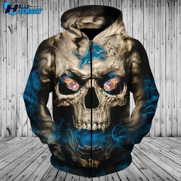 Detroit Lions Champ Skull Nice Gift All Over Print Unisex Nfl Hoodie