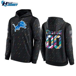 Detroit Lions Custom Charcoal 2021 Crucial Catch Therma Pullover Hoodie