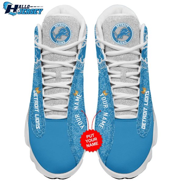 Detroit Lions Custom Name Air Jordan 13 Sneakers
