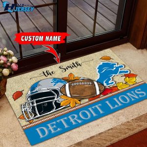 Detroit Lions Home Decor Gift For Football Fans Custom Area Rug