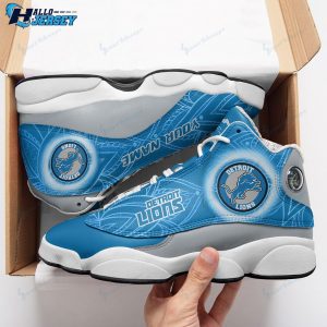 Detroit Lions Personalized AJ13 Sneakers 2