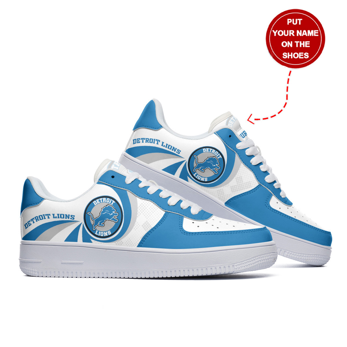 Detroit Lions Personalized Air Force 1 Us Style Air Force 1 Nfl Sneakers