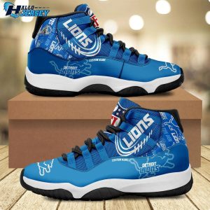 Detroit Lions Personalized Air Jordan 11 Us Style Nfl Sneakers 1