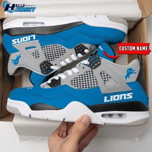 Detroit Lions Personalized Air Jordan 4 Sneaker 1