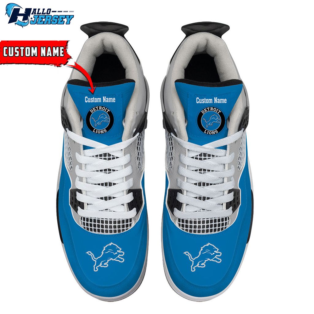 Detroit Lions Personalized Air Jordan 4 Sneaker