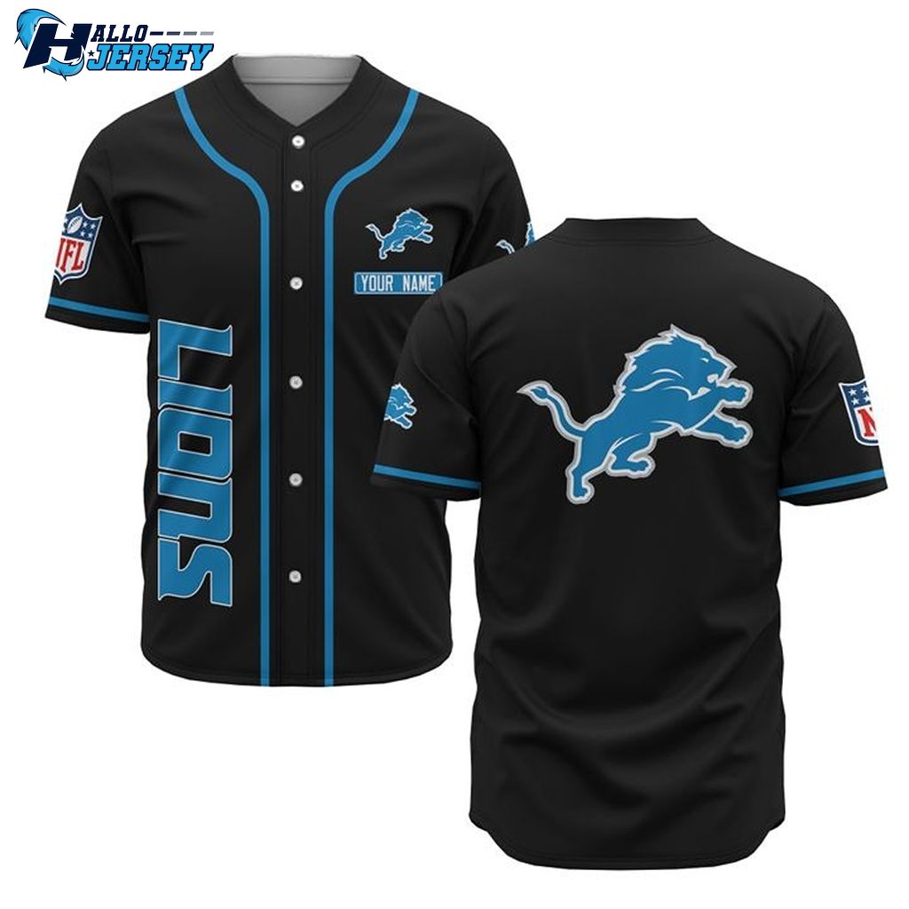 Detroit Lions Personalized Name Baseball Jersey