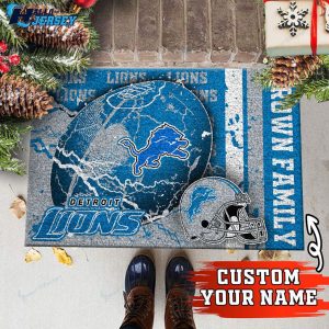 Detroit Lions Personalized Us Decor Nfl Doormat