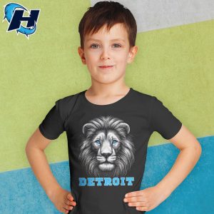 Detroit Lions Tee Shirts Head Of Lion With Blue Eyes Shirt 5