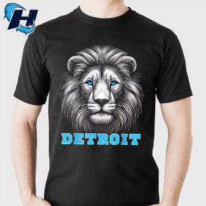 Detroit Lions Tee Shirts Head Of Lion With Blue Eyes Shirt 6