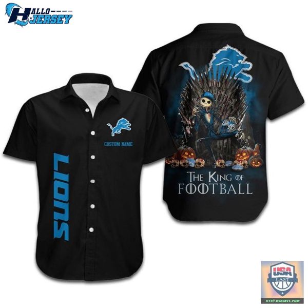 Detroit Lions The King Of Football Custom Name Hawaiian Shirt