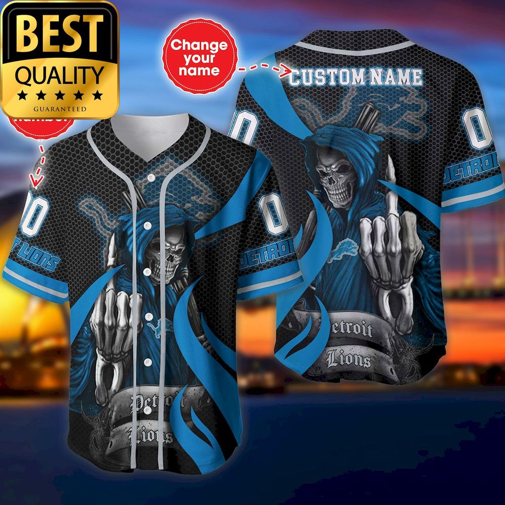 Detroit Lions The Reaper Personalized Baseball Jersey