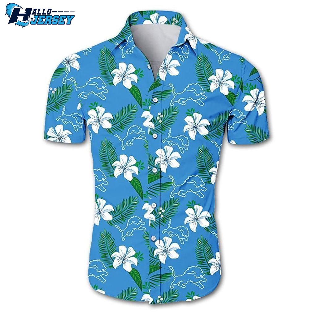 Detroit Lions Tropical Flower Hawaiian Shirt