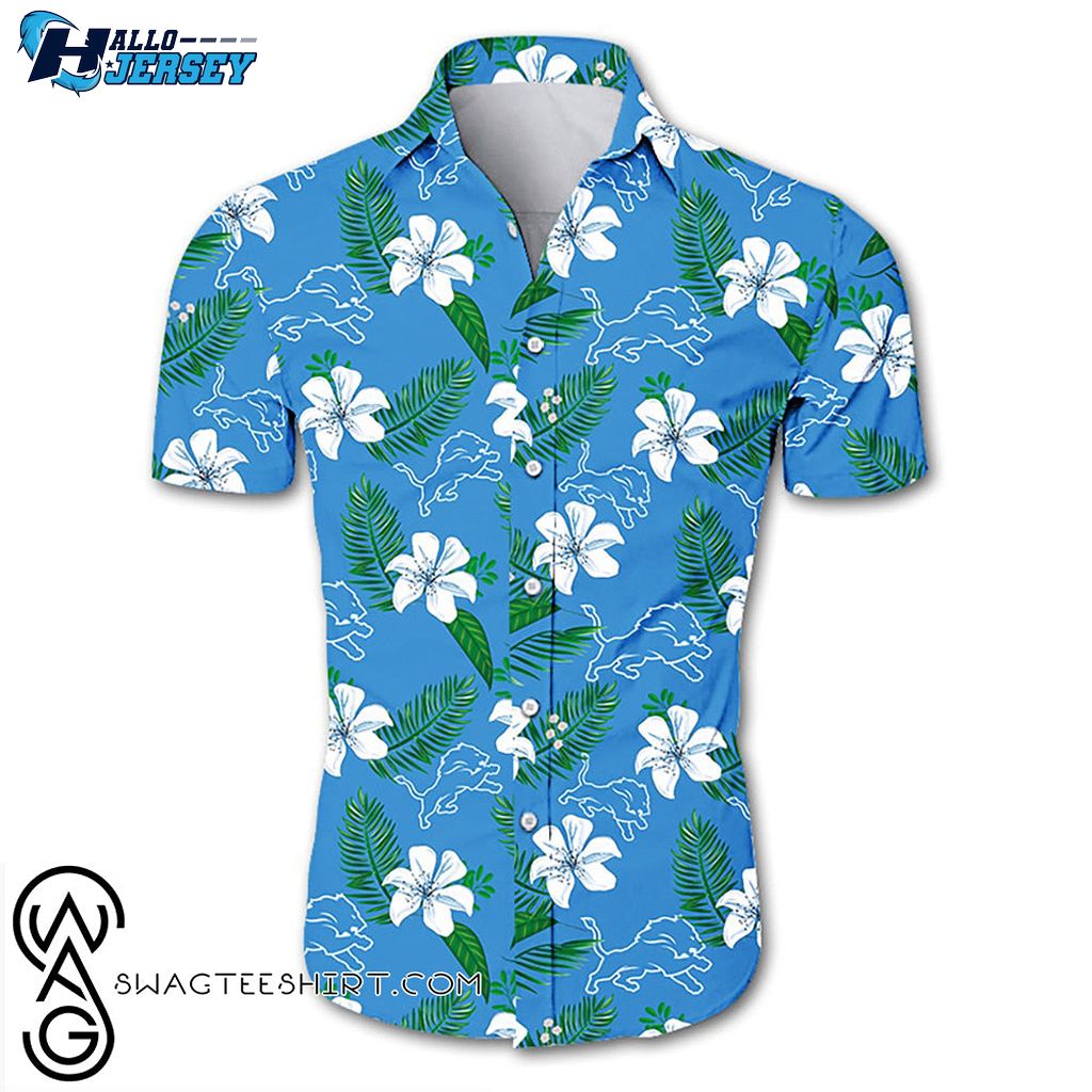 Detroit Lions Tropical Flower Outfit Hawaiian Shirt