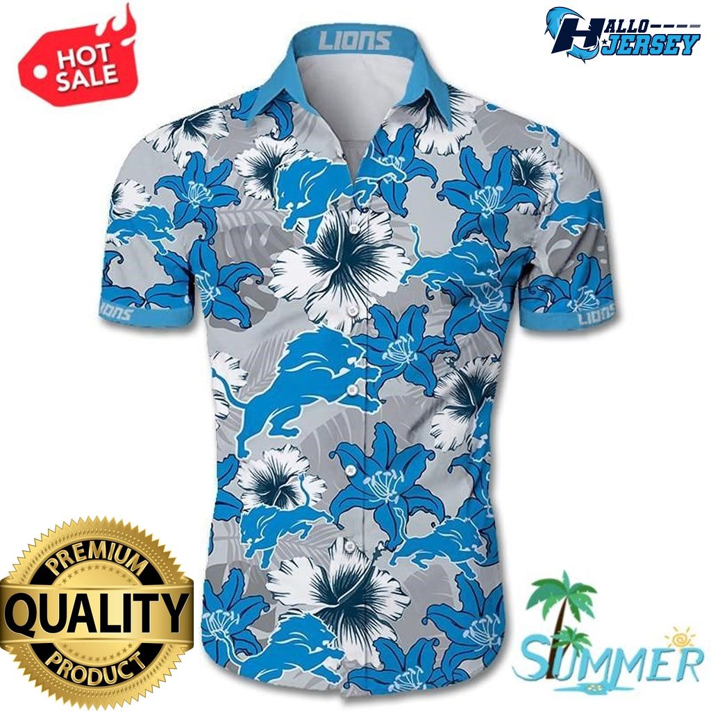 Detroit Lions Tropical Outfit Hawaiian Shorts Beach Short Shirt