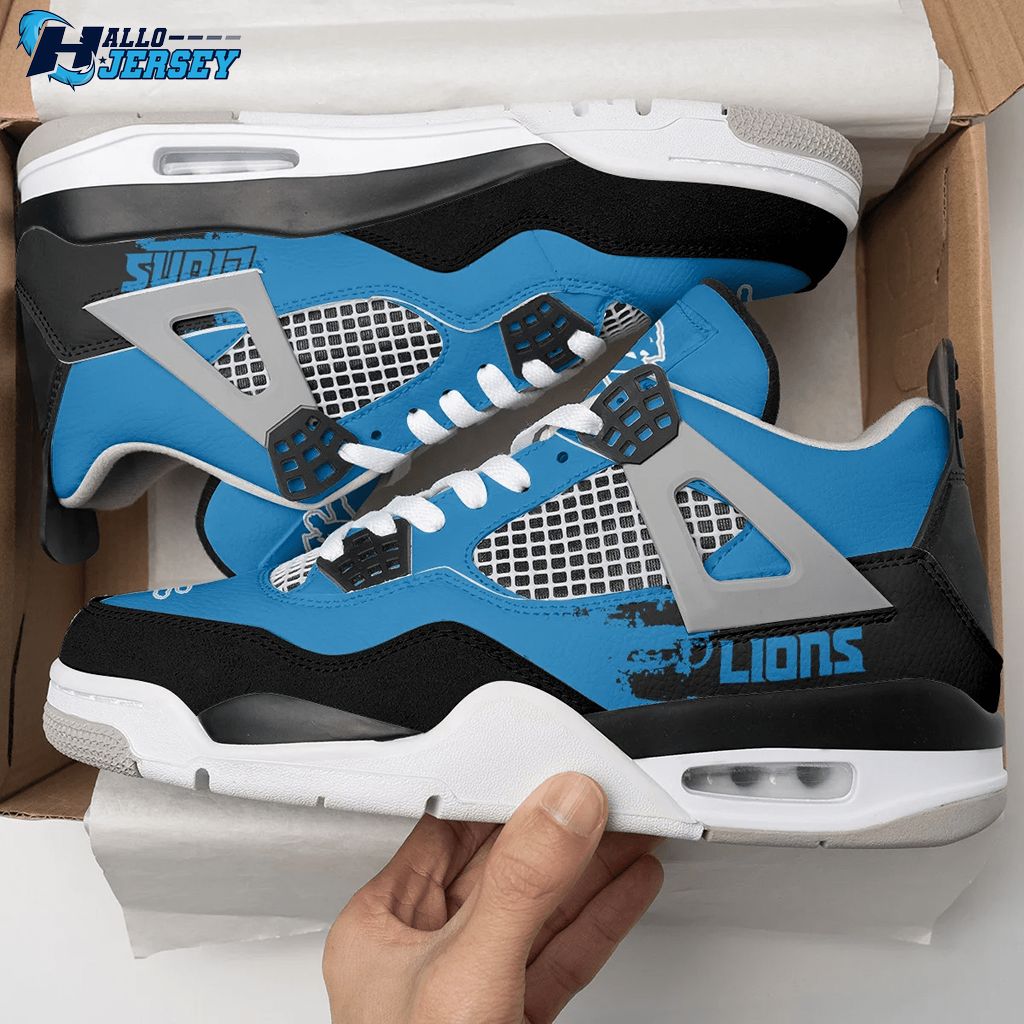 Detroit Lions Us Style Air Jordan 4 Sneakers
