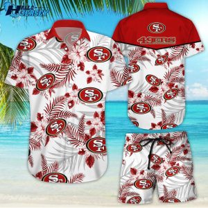 Football American Pattern Flowers San Francisco 49ers Hawaiian Shirt