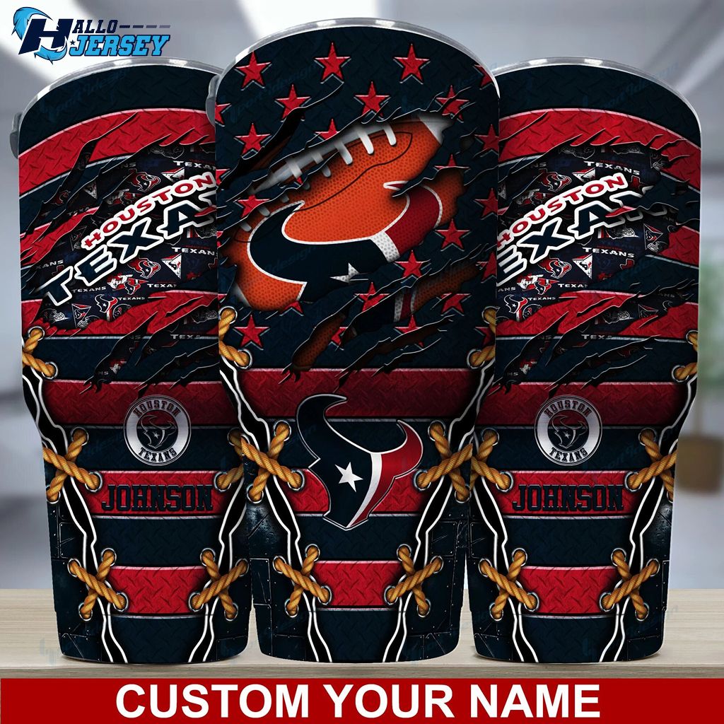 Houston Texans Logo Sport Custom Name Tumbler