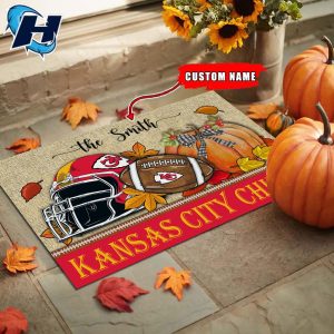 Kansas City Chiefs Fall Football Doormat 1