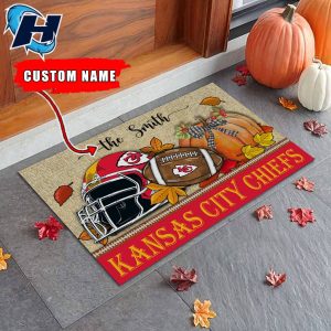 Kansas City Chiefs Fall Football Doormat 2